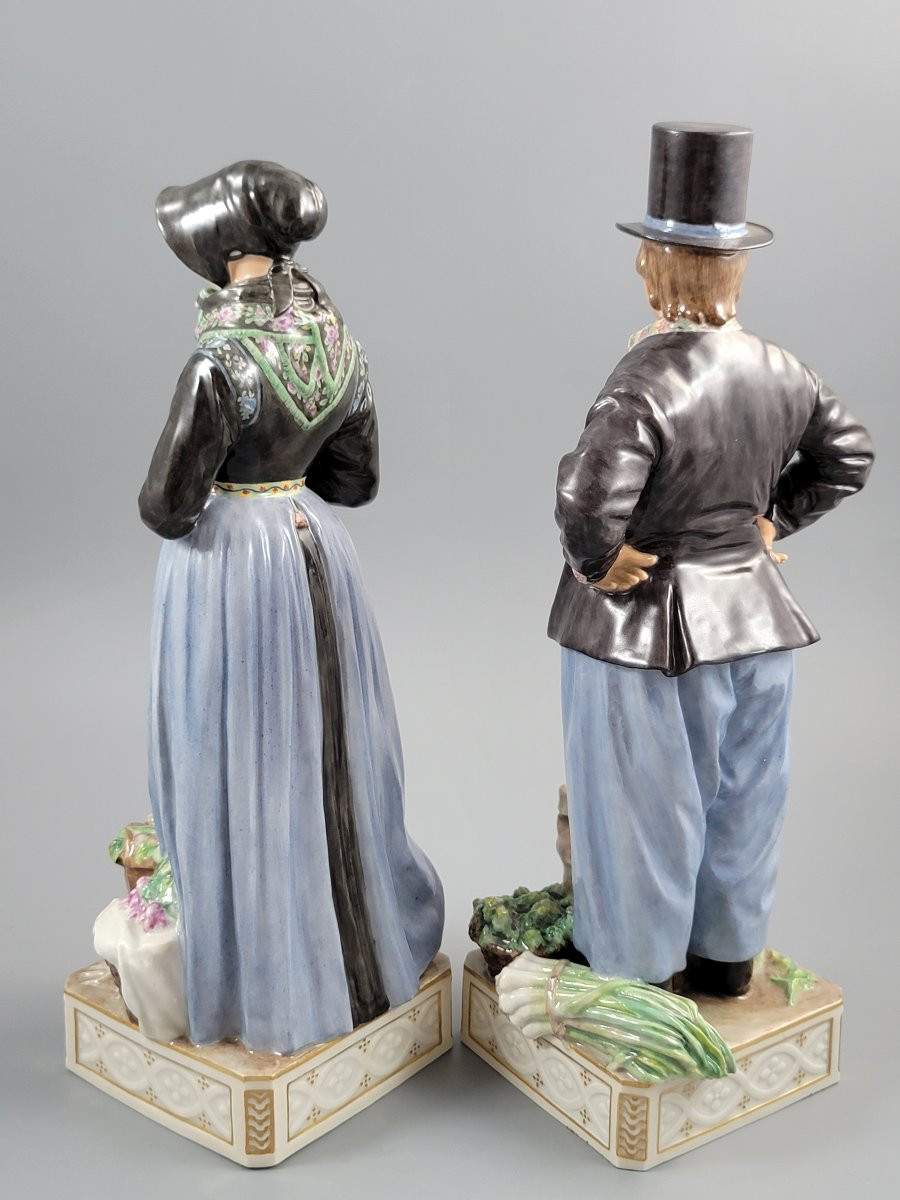 Paire De Figurines Royal Copenhagen Costumes Amager 12102 & 12103-photo-4