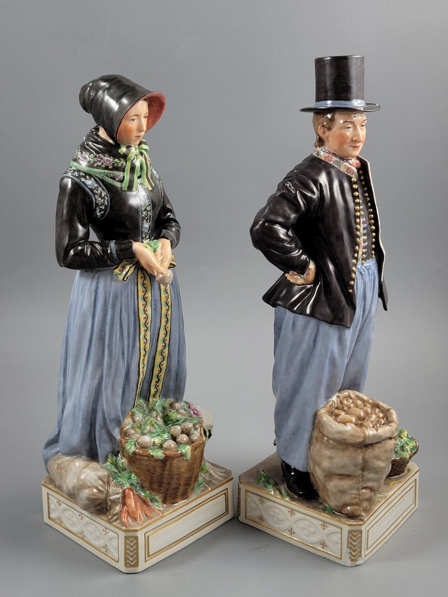 Paire De Figurines Royal Copenhagen Costumes Amager 12102 & 12103-photo-3