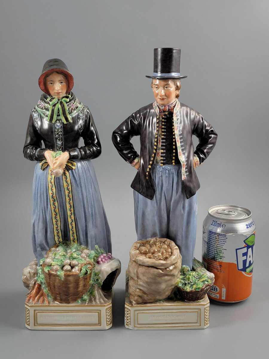 Paire De Figurines Royal Copenhagen Costumes Amager 12102 & 12103-photo-6