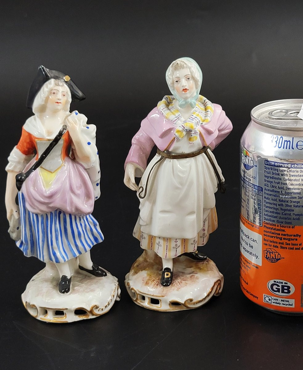 Samson Porcelain Pair Figures Of Street Vendors C.1850-photo-5