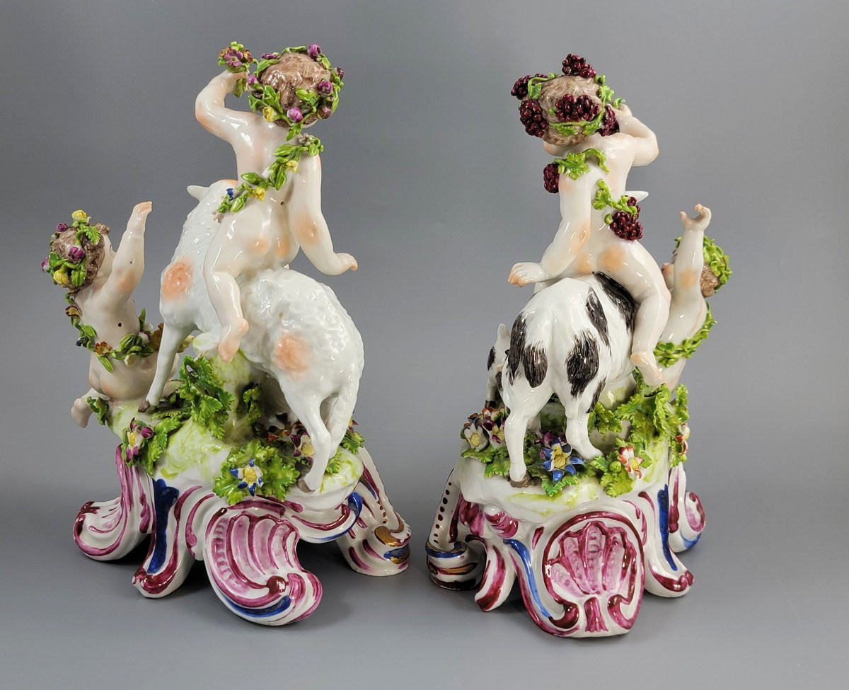 Samson Paris Porcelain Groups – “four Seasons” Allegory, C.1850, After Bow-photo-3