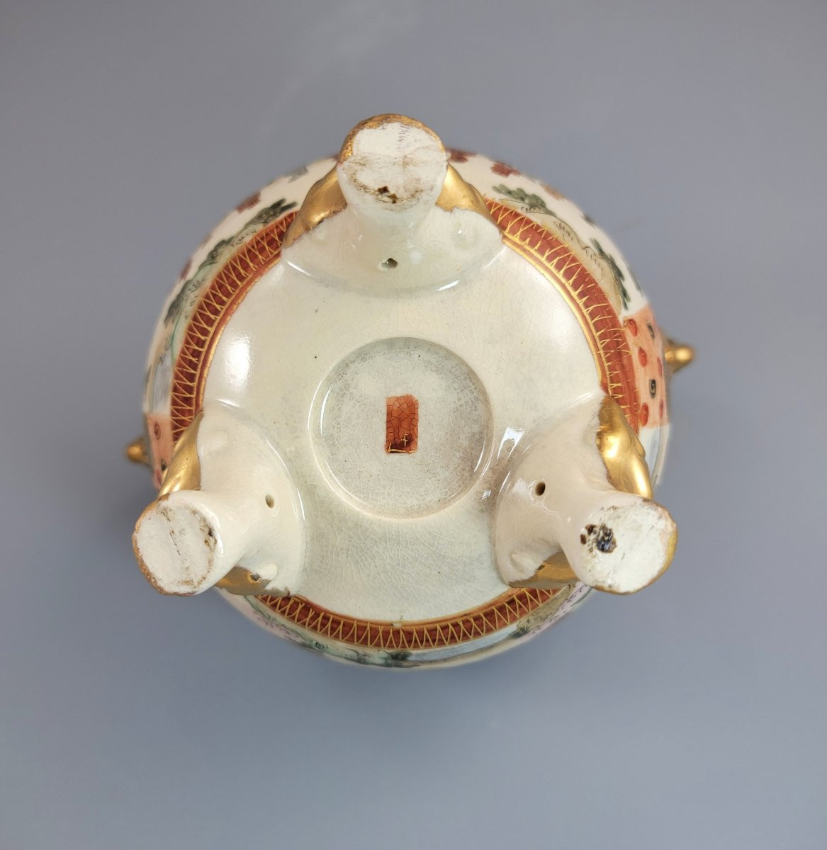 Meiji Satsuma Koro By Ippō, Gilt Shishi, Kyoto Kinkozan School, Signed, 24cm-photo-4