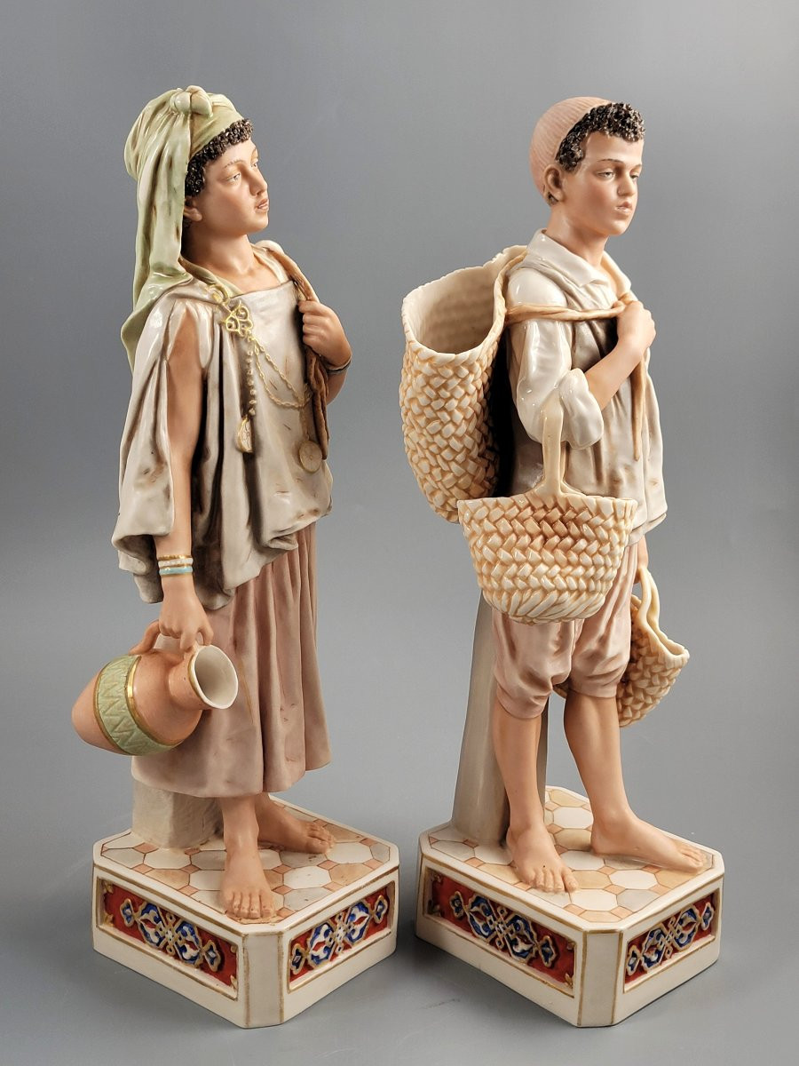 Royal Dux, Paire Prototypique Rare,  Référence Musée, 1880-photo-1