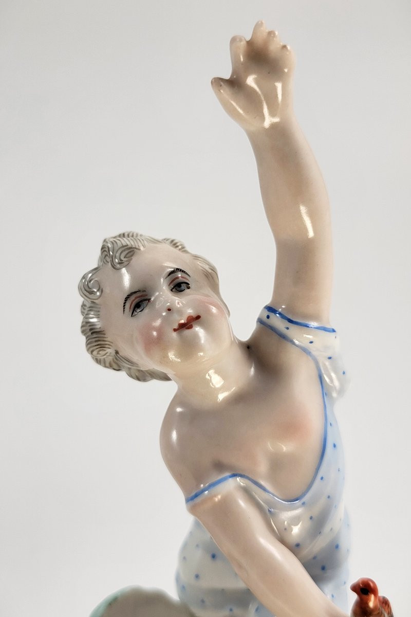 Pair Of 19th Century German Porcelain Sweetmeat Figures, Attributed To Volkstedt-photo-6