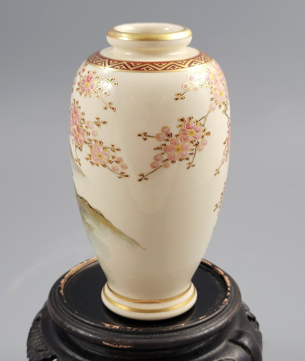 Vase Satsuma petit format, Fuji, marque Heian, Kyoto, Japon, vers 1890-photo-3