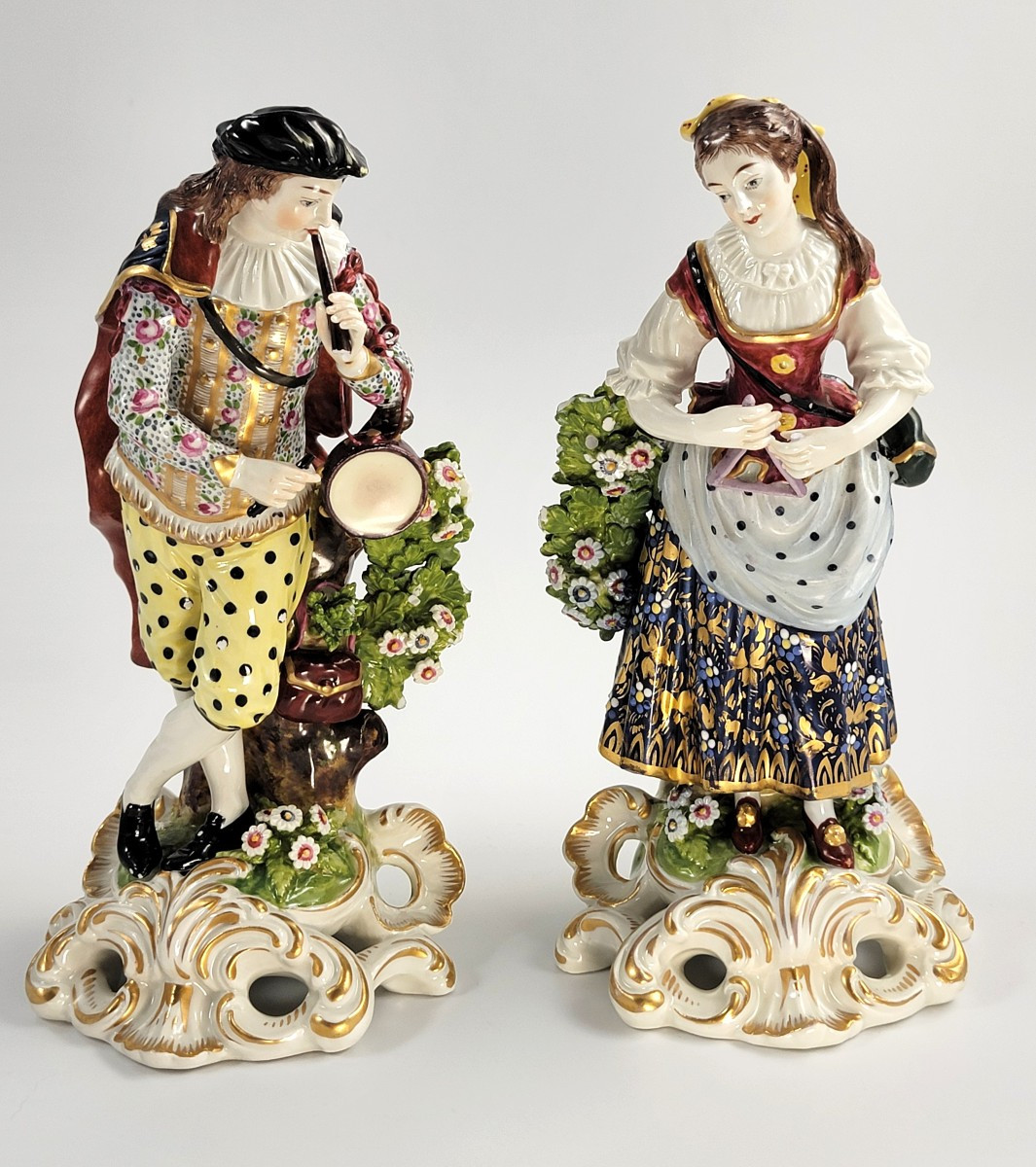 Paire de figurines en porcelaine, Samson, Paris, vers 1880, après Derby 