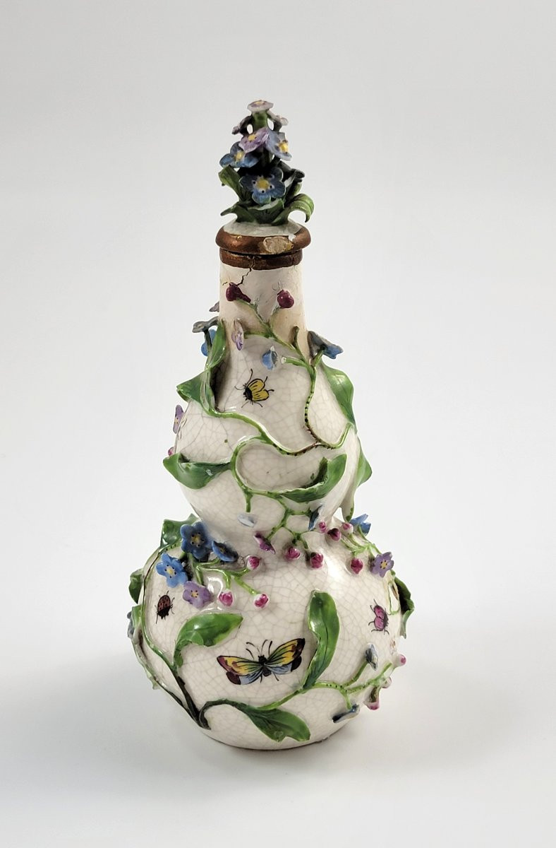 Forget-me-not Gourd-form Porcelain Scent Bottle, Meissen Or Dresden, C.1850-photo-3