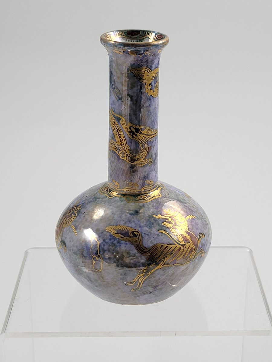 Vase Wedgwood Lustre Makeig-Jones, Lung Ma, Violet, Vers 1915, Rareté, Investissement-photo-2