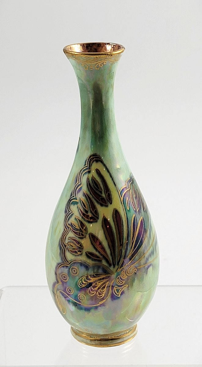 Makeig-Jones Wedgwood Lustre, Vase Z4832, Papillons, Rare-photo-1