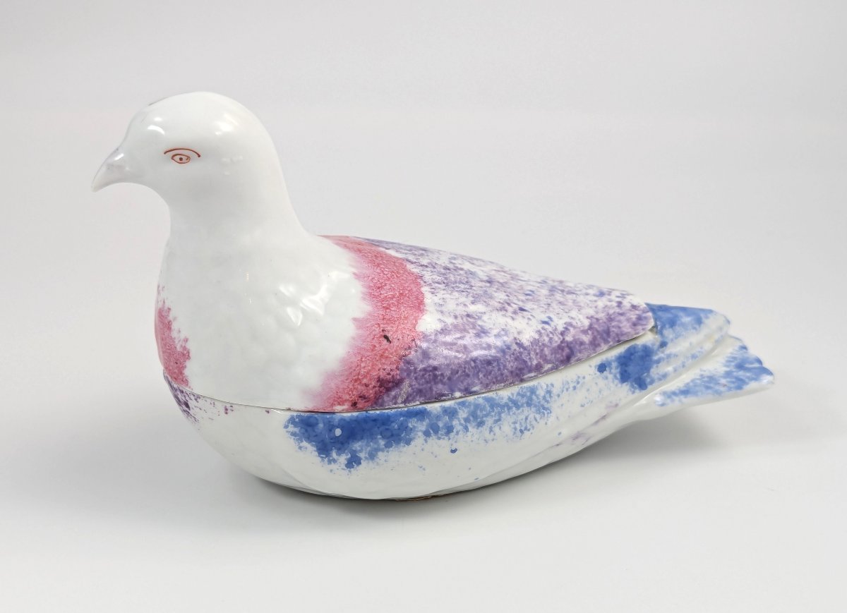 Kuznetsov Russian Imperial Porcelain Butter Dish, Bird Shape, Circa 1880-photo-2