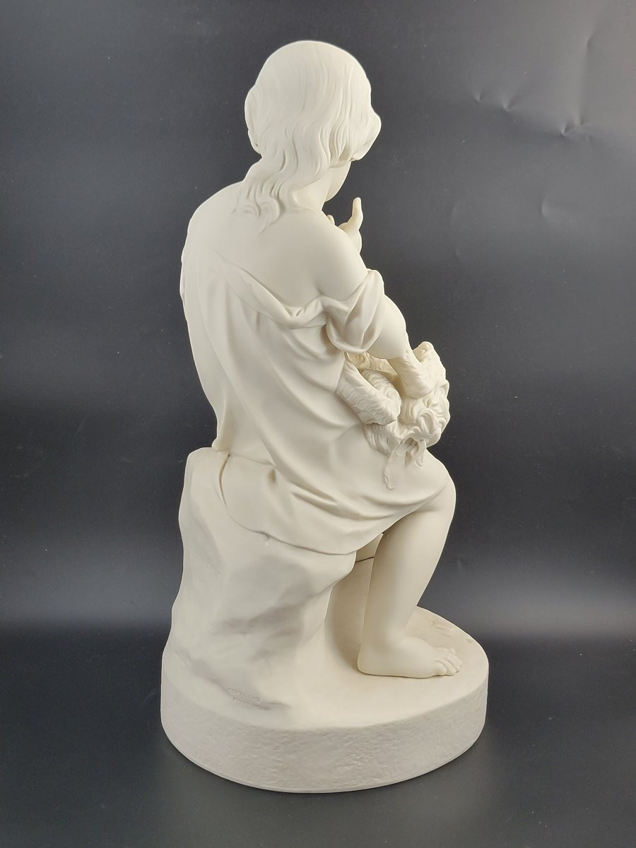 Grande statue en porcelaine Parian « Go to Sleep » Copeland John Durham, Art Union 1862, 47cm-photo-3