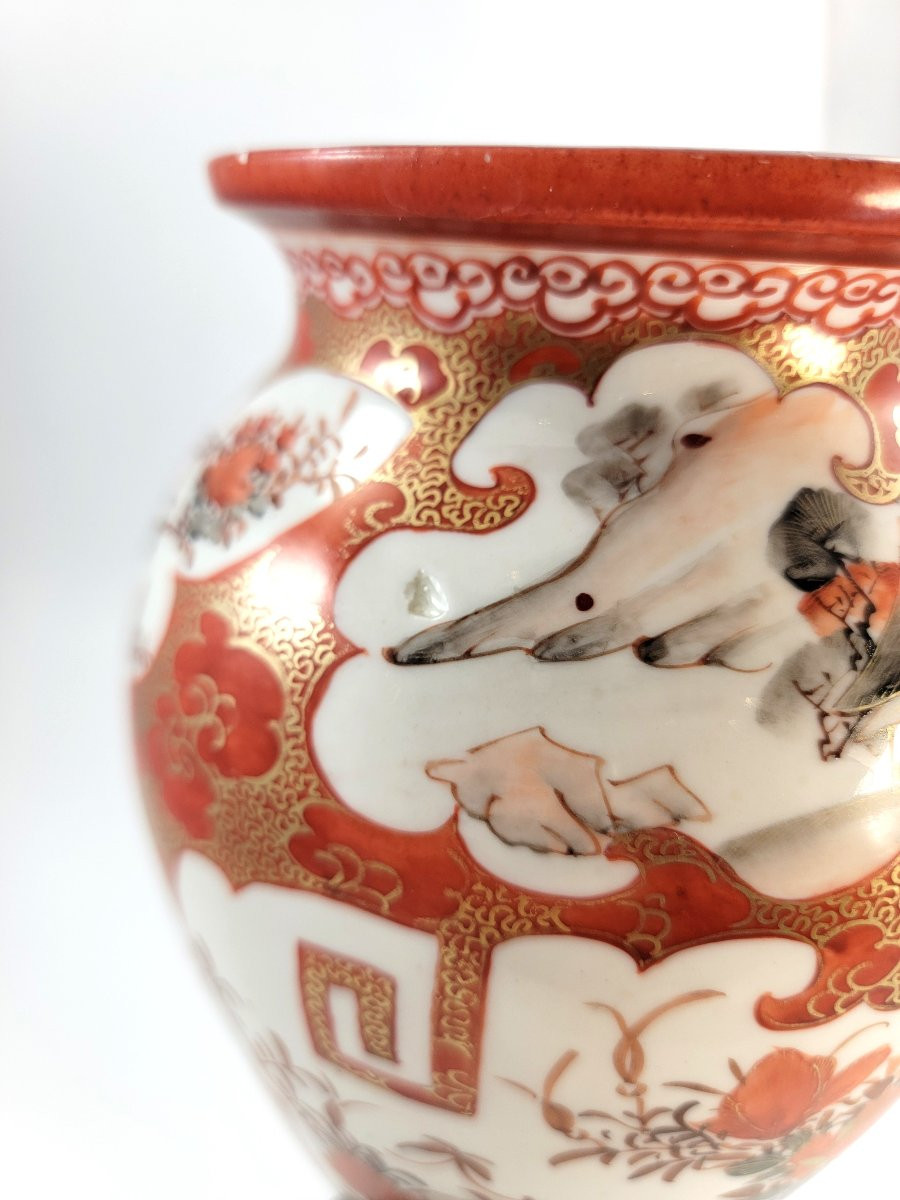 Kutani Porcelain Vase, Kinrin Workshop, Kaga, Japan, C. 1890, With Stand-photo-6