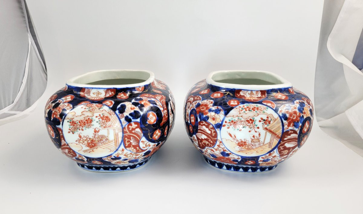 Large Japanese Imari Oval Jardinieres – Matched Pair, Meiji C.1880, Arita-photo-2