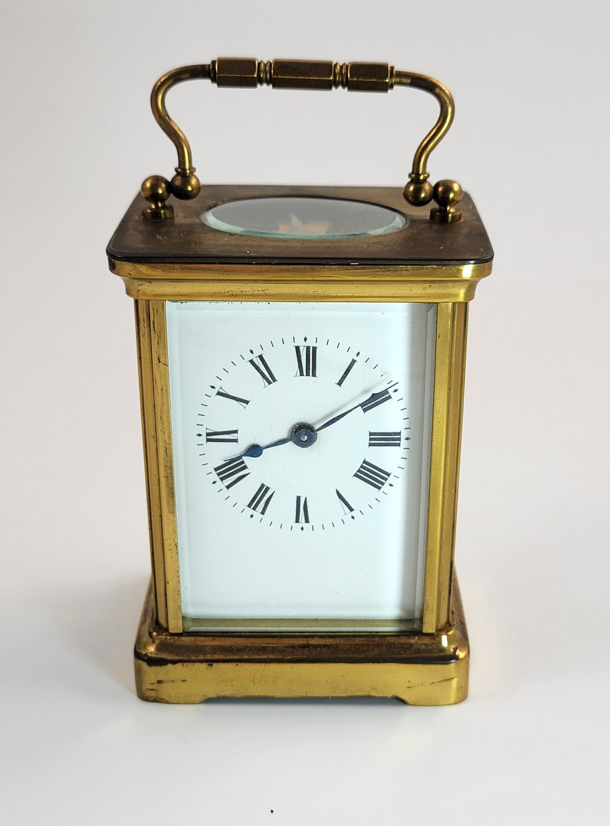 Pendule de voyage Duverdrey & Bloquel, lion,  vers 1900, clé d’origine, fonctionne-photo-2