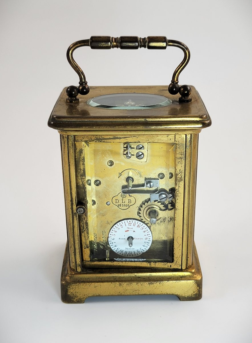 Pendule de voyage française authentique par Delepine-Barrois, Paris, vers 1890–1910-photo-4