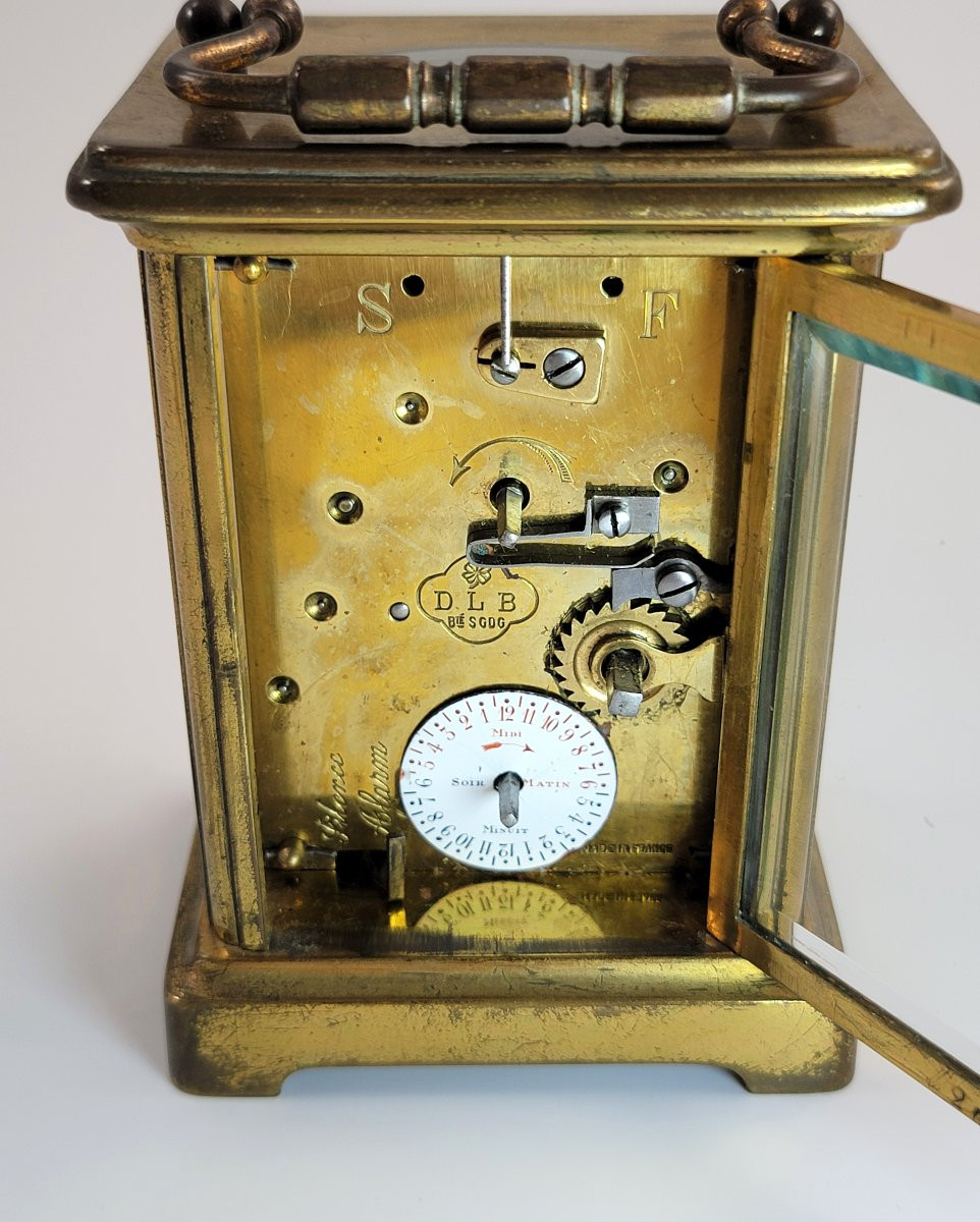 Pendule de voyage française authentique par Delepine-Barrois, Paris, vers 1890–1910-photo-4