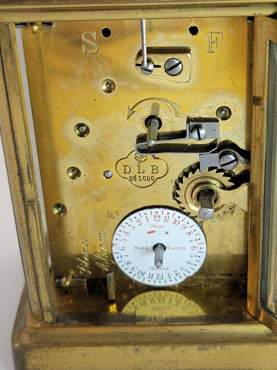 Pendule de voyage française authentique par Delepine-Barrois, Paris, vers 1890–1910-photo-5