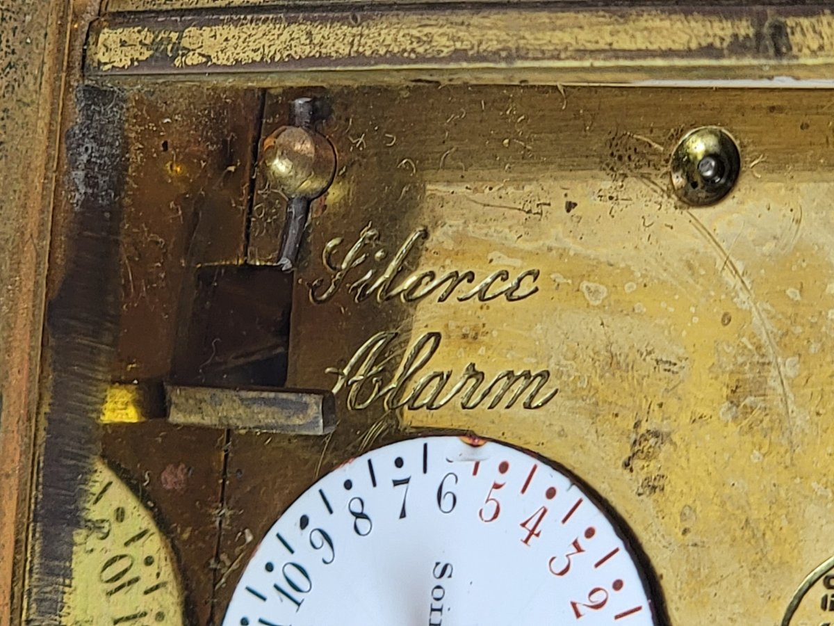 Pendule de voyage française authentique par Delepine-Barrois, Paris, vers 1890–1910-photo-7