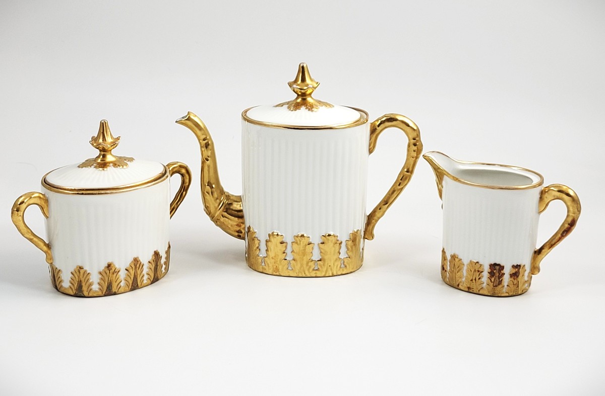 Antique Limoges Small Coffee Set, Ahrenfeldt & Asalvary, France, C.1895