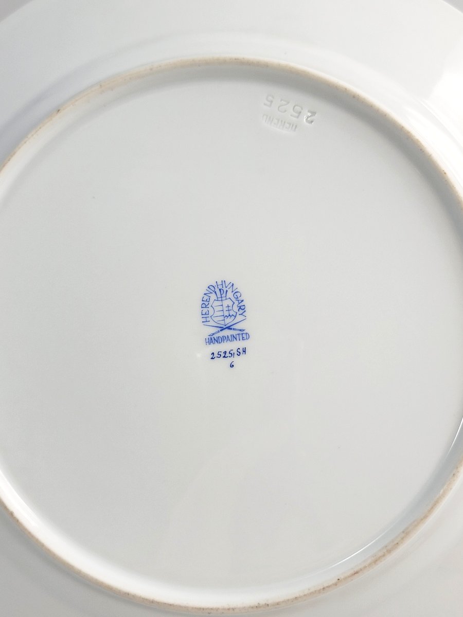 Vintage Herend Hungary “shanghai” Handpainted Porcelain Plate, Chinoiserie, 20th Century, 25.5c-photo-1