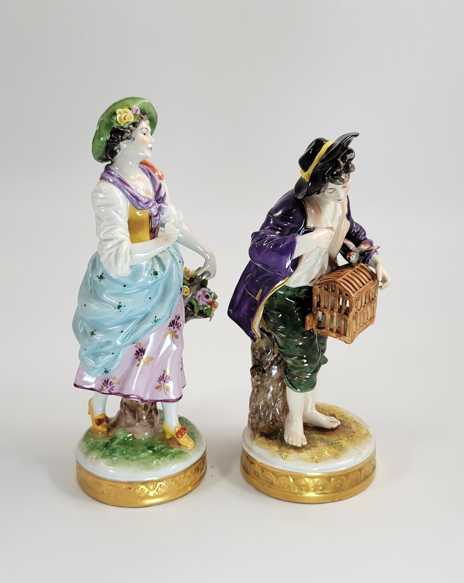 Thuringian Porcelain Figures, Oldest Volkstedt Porcelain Factory , C.1915-photo-1