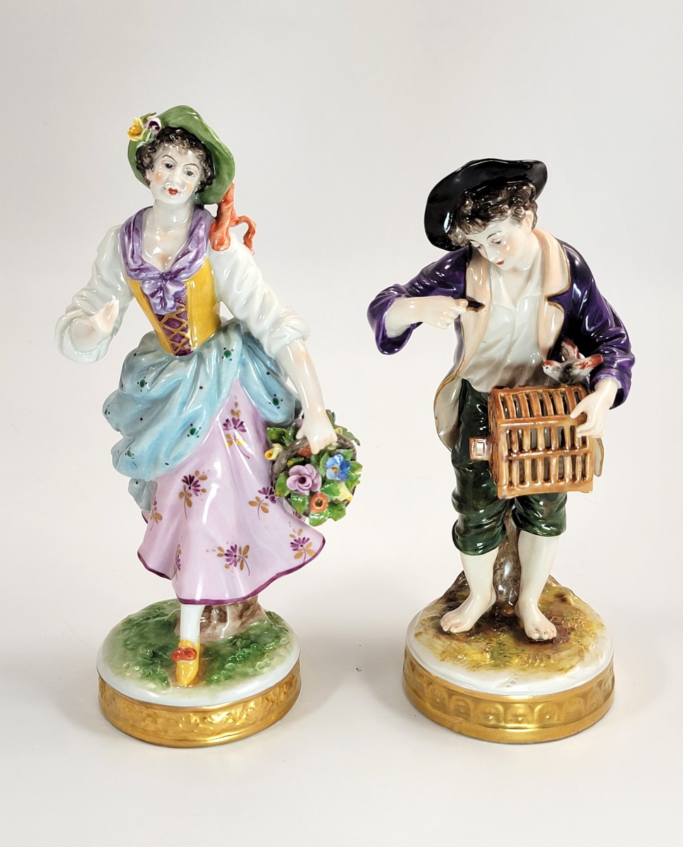 Thuringian Porcelain Figures, Oldest Volkstedt Porcelain Factory , C.1915