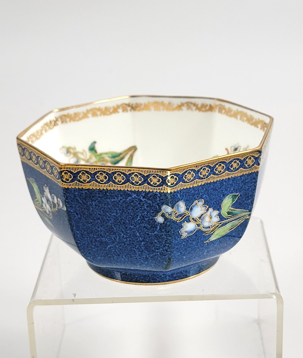 Rare Wedgwood Lustre Octagonal Bowl, Z5176, James Hodgkiss, England, Circa 1917-photo-3