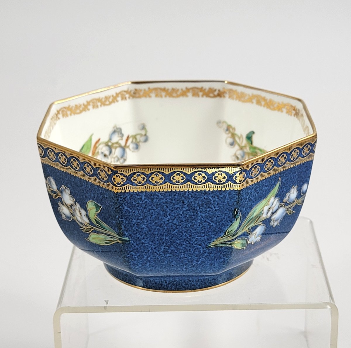 Rare Wedgwood Lustre Octagonal Bowl, Z5176, James Hodgkiss, England, Circa 1917-photo-4