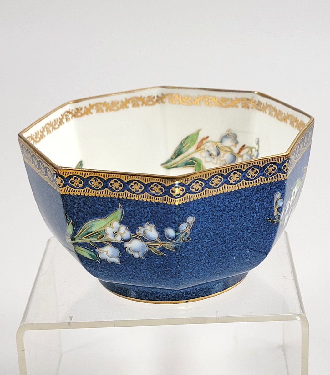 Rare Wedgwood Lustre Octagonal Bowl, Z5176, James Hodgkiss, England, Circa 1917-photo-1