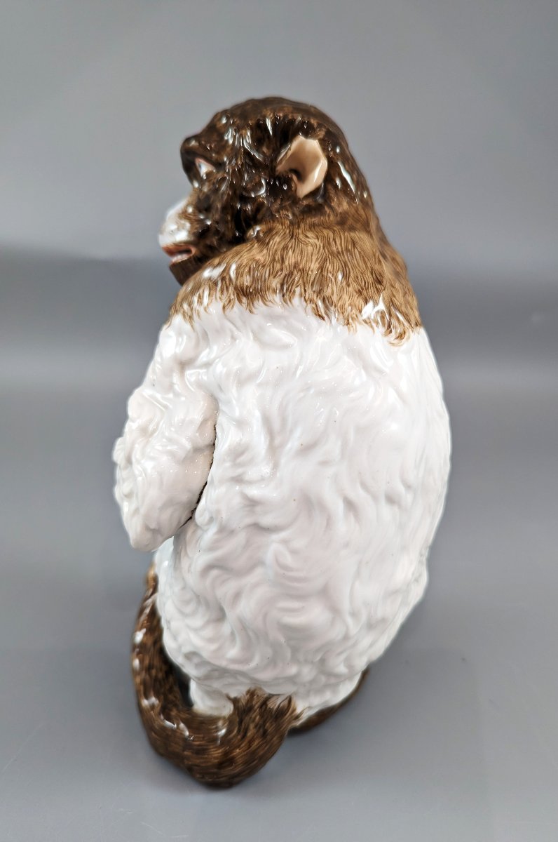 Meissen Porcelain Monkey With Genitalia, "kunstkammer", Mid-18th Century-photo-1