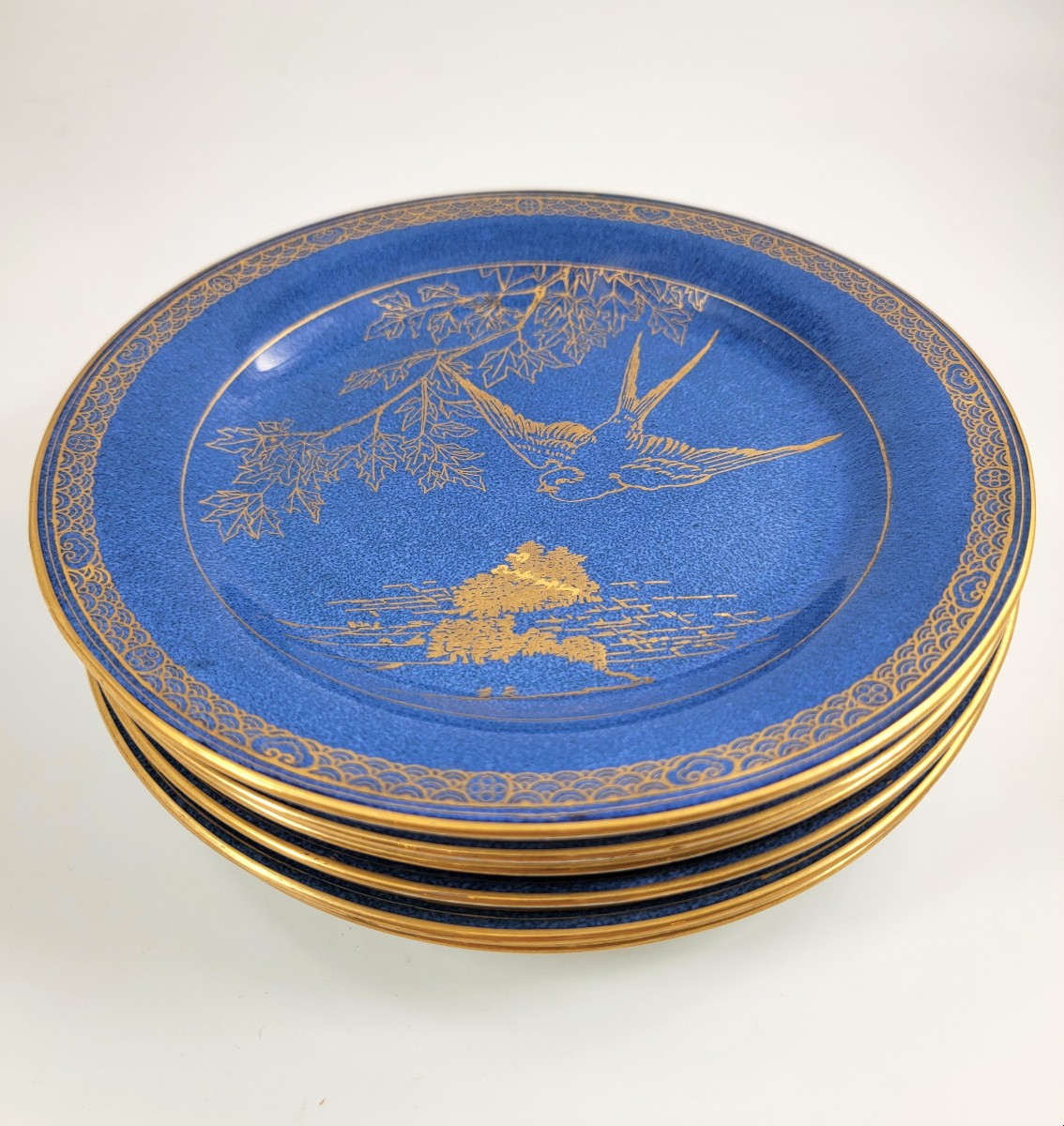 Daisy Makeig-jones Wedgwood Lustre Plates, Set Of Six