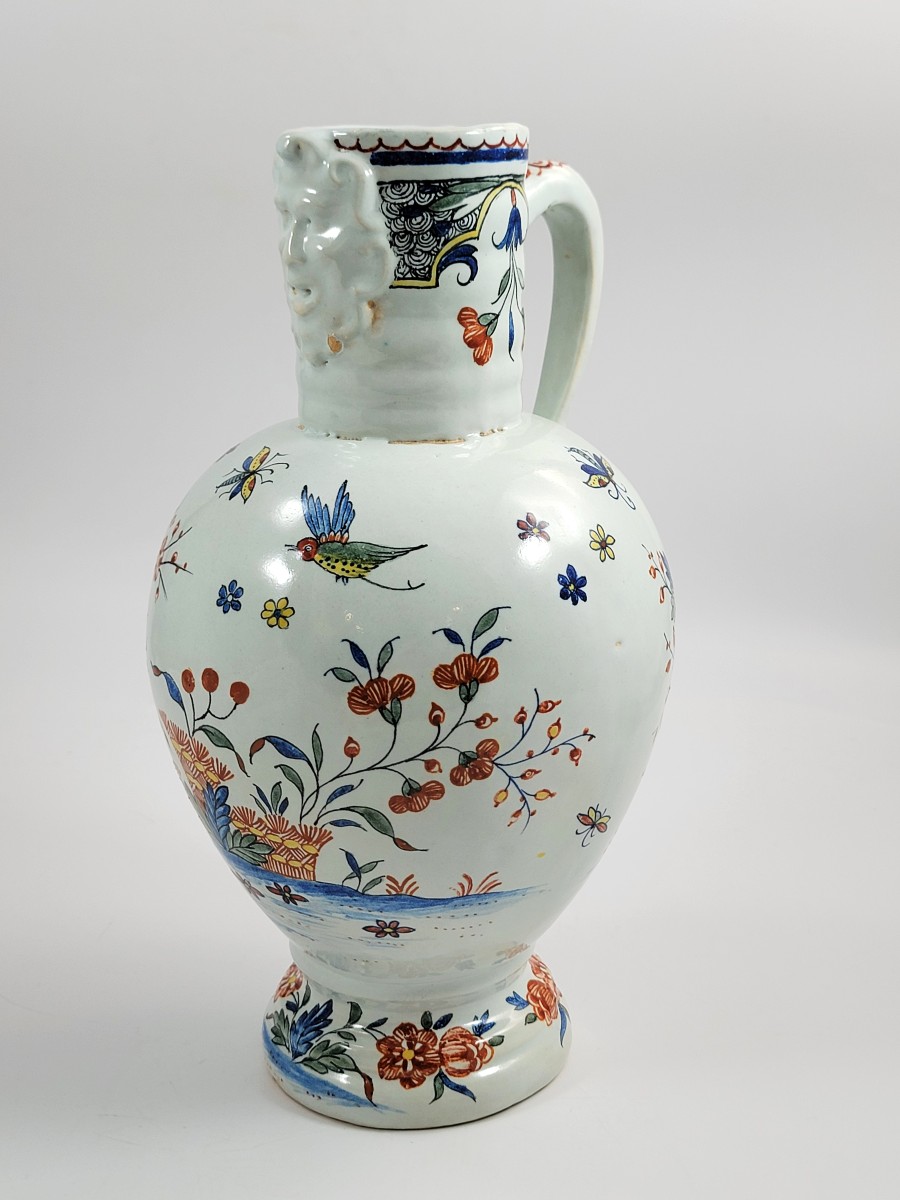Brussels Faience Jug With Lambrequins And “haie Fleurie”, C.1760–1790