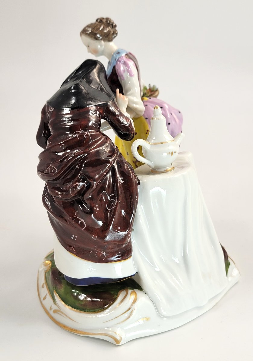 Aelteste Volkstedt – Groupe en porcelaine « La Chiromancienne et Cupidon », 1915-photo-4