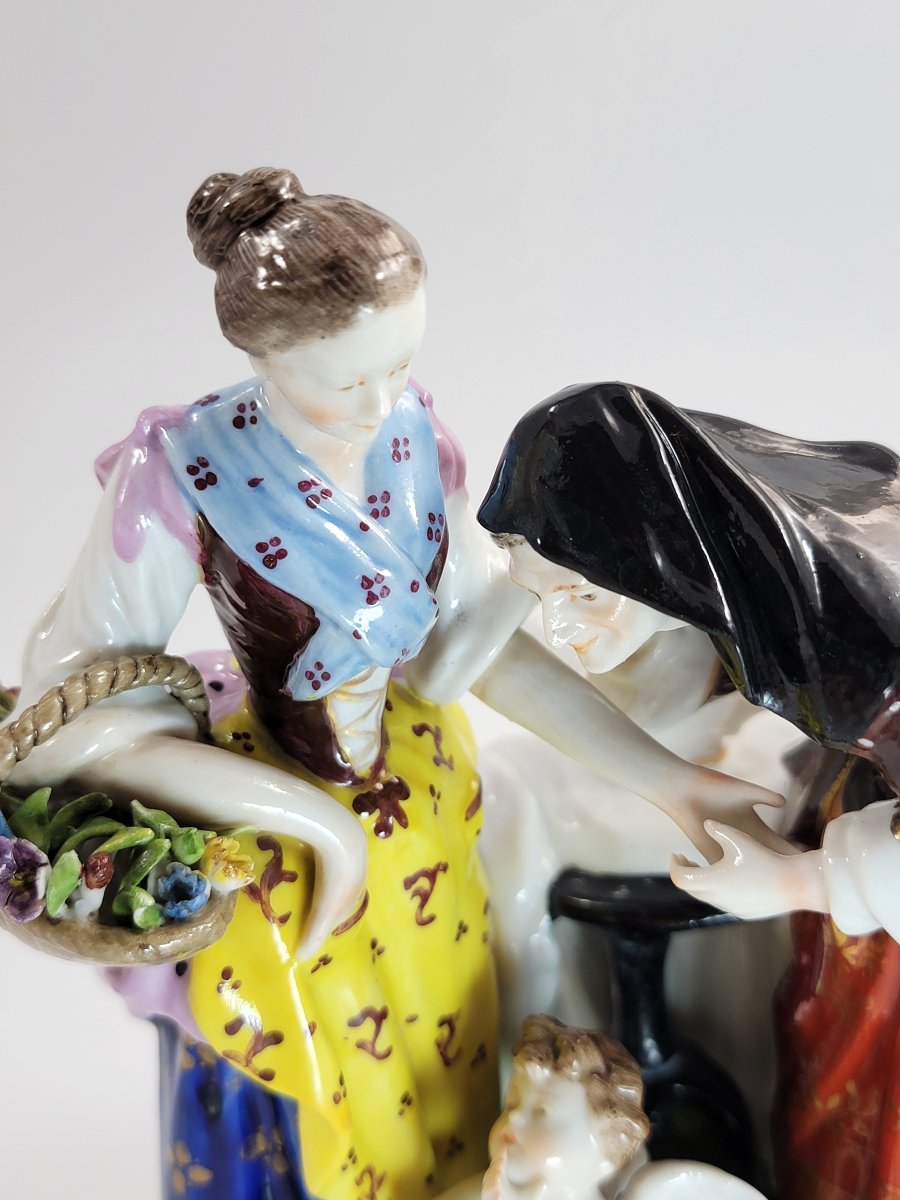 Aelteste Volkstedt – Groupe en porcelaine « La Chiromancienne et Cupidon », 1915-photo-5