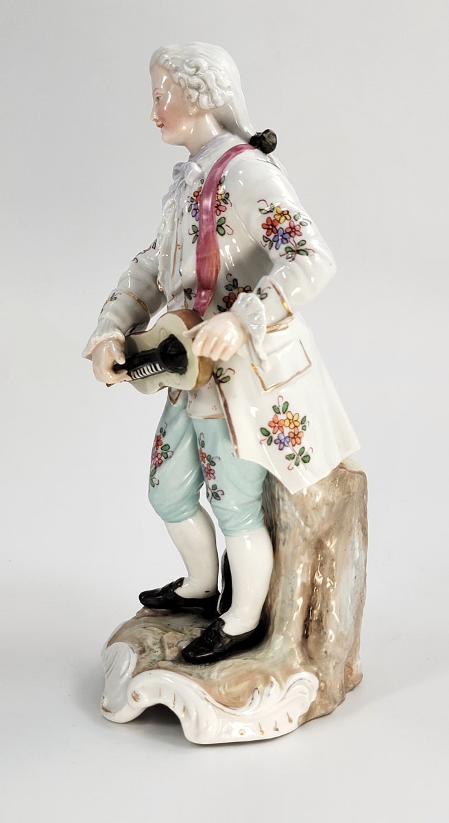 Samson Paris Porcelain Figure, Gallant With Hurdy-gurdy, C.1880-photo-2