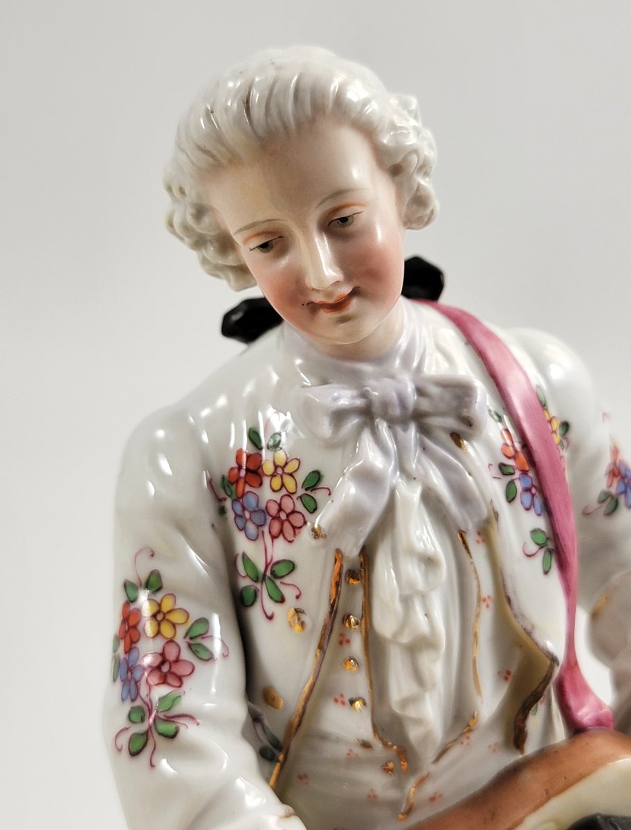 Samson Paris Porcelain Figure, Gallant With Hurdy-gurdy, C.1880-photo-7