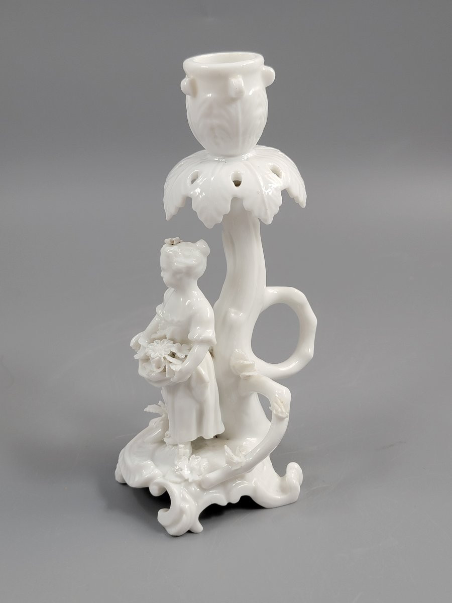 Rare Minton Go-to-bed Candlestick, C.1820-photo-2