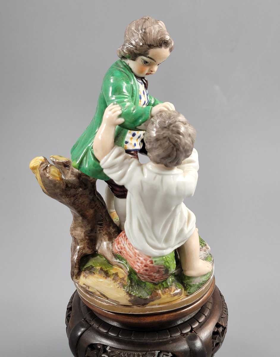 Niderviller Porcelain Figure Group Of Two Boys, C.1815-photo-4