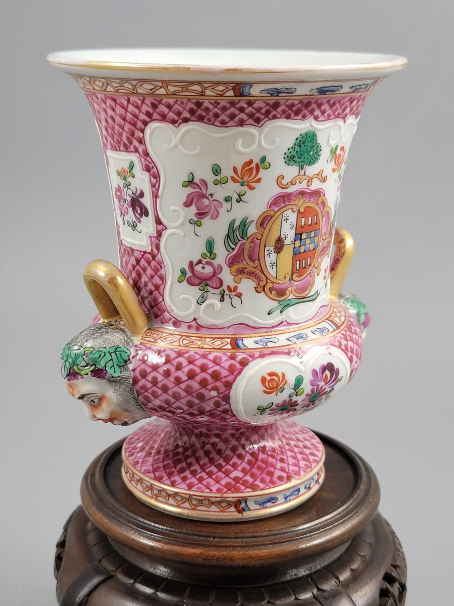 Vase en porcelaine Samson, anses mascarons bacchiques, Paris, vers 1870-photo-4