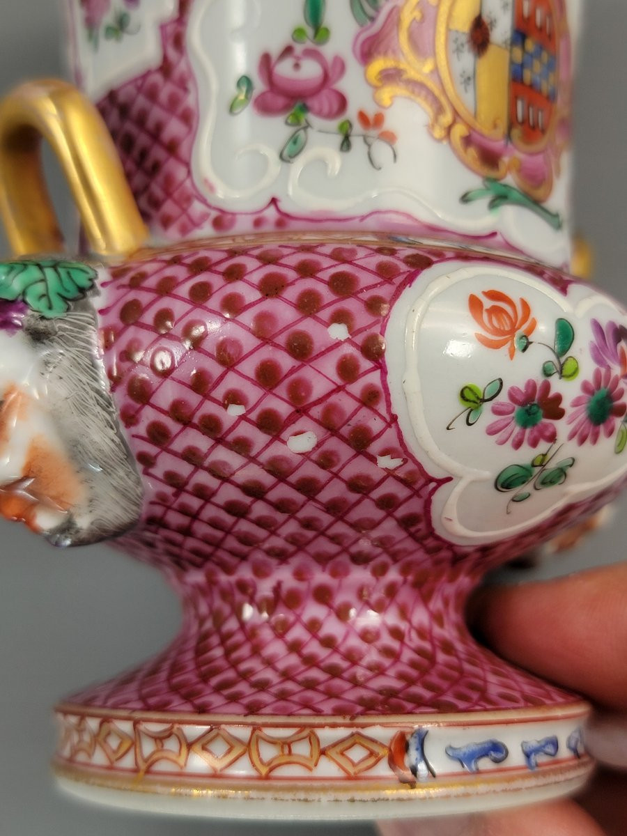 Vase en porcelaine Samson, anses mascarons bacchiques, Paris, vers 1870-photo-7