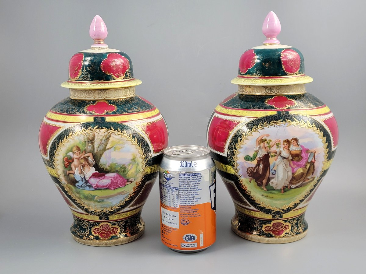 Pair Of Vienna Porcelain Vases, Royal Vienna Style, Circa 1880-photo-8