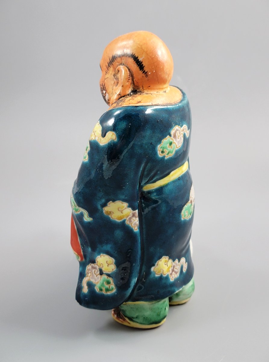 Meiji Satsuma Figure: Hotei With Karako (tomoe Drum), C.1890-photo-3