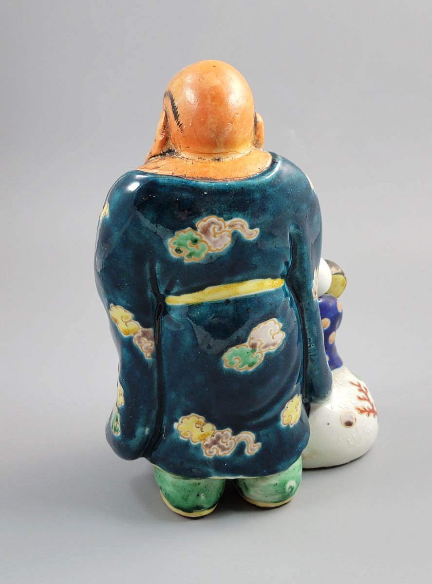 Meiji Satsuma Figure: Hotei With Karako (tomoe Drum), C.1890-photo-4