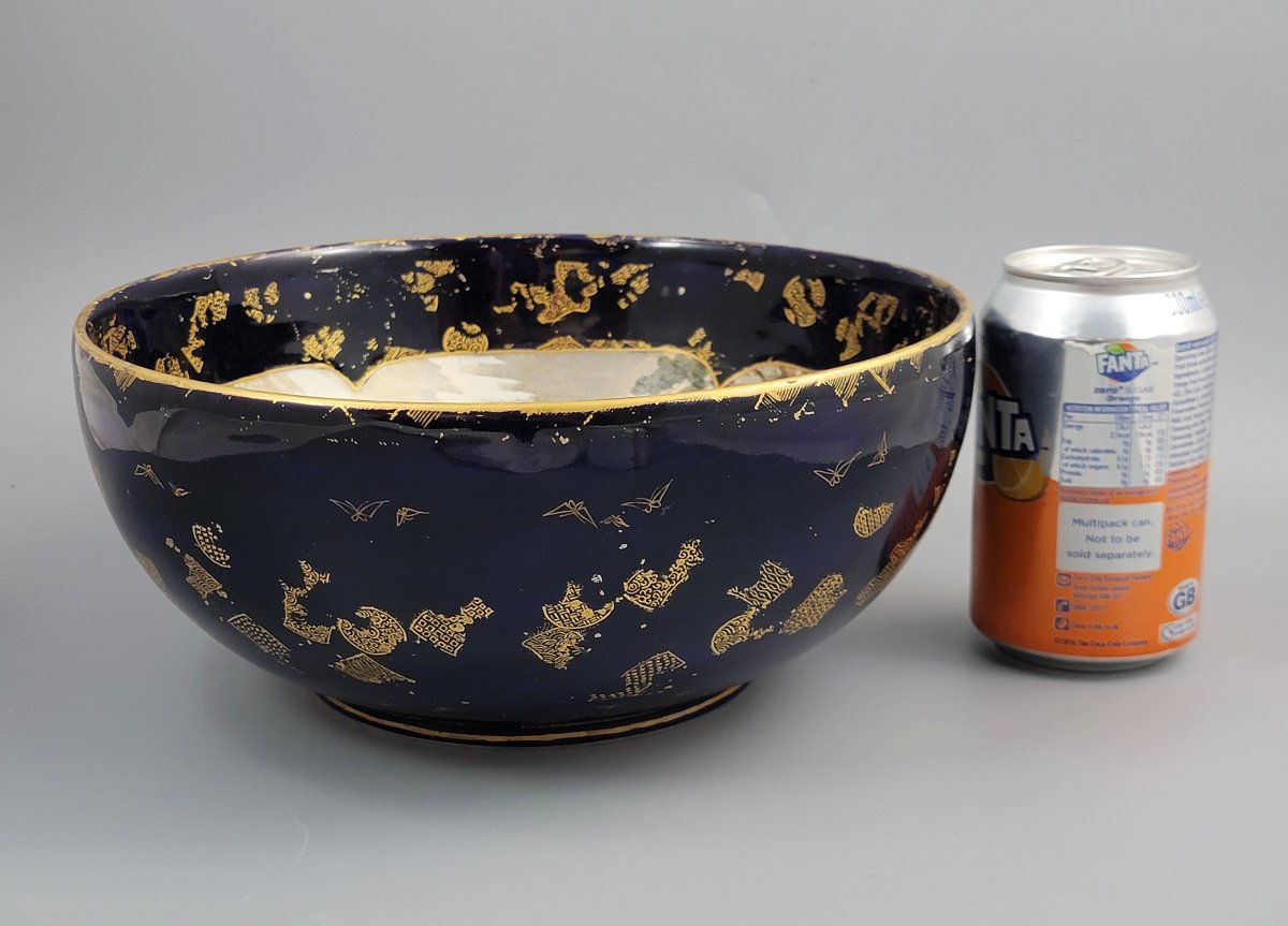Kinkozan Kyoto Satsuma Bowl — Samurai Night Battle, Shimazu Crest, C.1900-photo-8