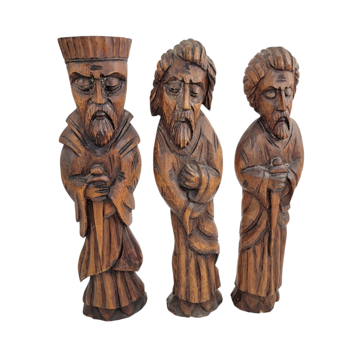 Rare Collection de Cinq Sculptures en Bois par l'Artiste Bavarois Franz Keller-photo-3