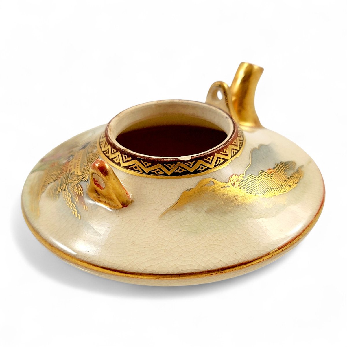 Brûle-parfum Satsuma de Kyoto aux bijin, atelier Kotobuki-dō, Japon période Meiji vers 1890-photo-3