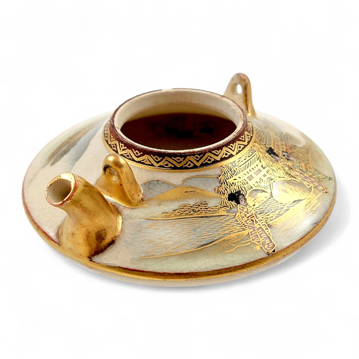 Brûle-parfum Satsuma de Kyoto aux bijin, atelier Kotobuki-dō, Japon période Meiji vers 1890-photo-2