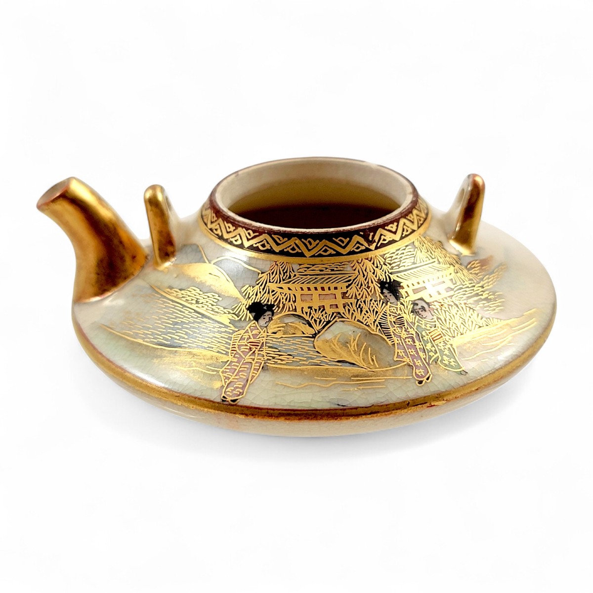 Brûle-parfum Satsuma de Kyoto aux bijin, atelier Kotobuki-dō, Japon période Meiji vers 1890