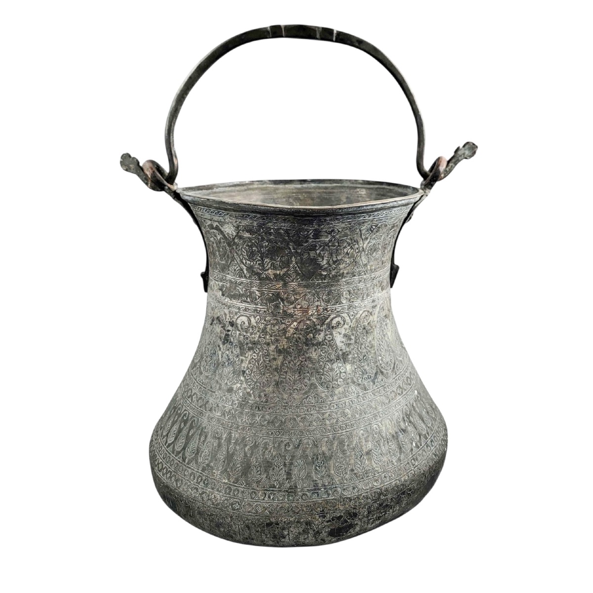 Vase rituel, Perse, XVIIIe siècle – Bronze gravé à la main (āb-zan)-photo-3