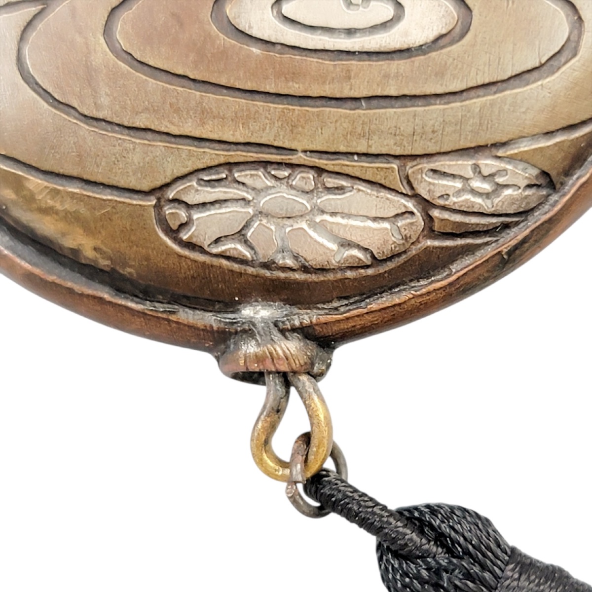 Étui à tabac japonais en bronze incrusté or argent, signé Rensai Kōchū, période Meiji-photo-8